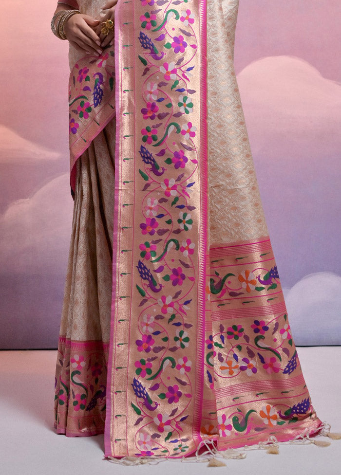 White Dupion Silk Saree With Blouse Piece