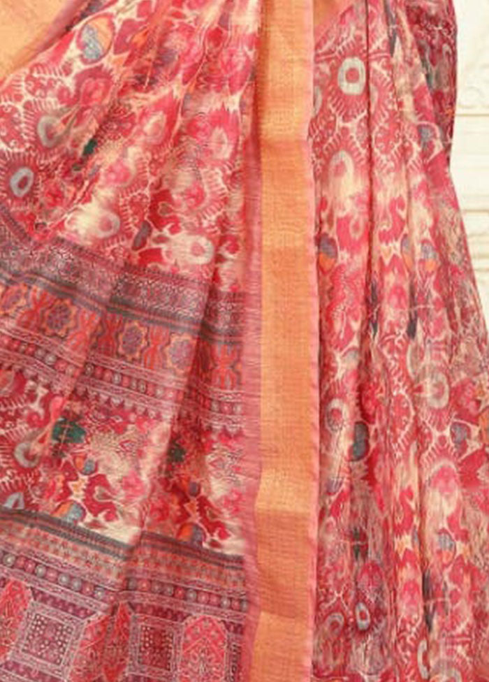 Pink Cotton Saree With Blouse Piece - Indian Silk House Agencies