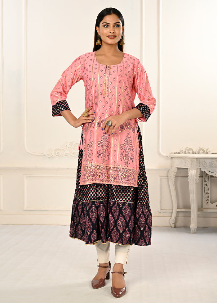 Pink Readymade Cotton Kurti