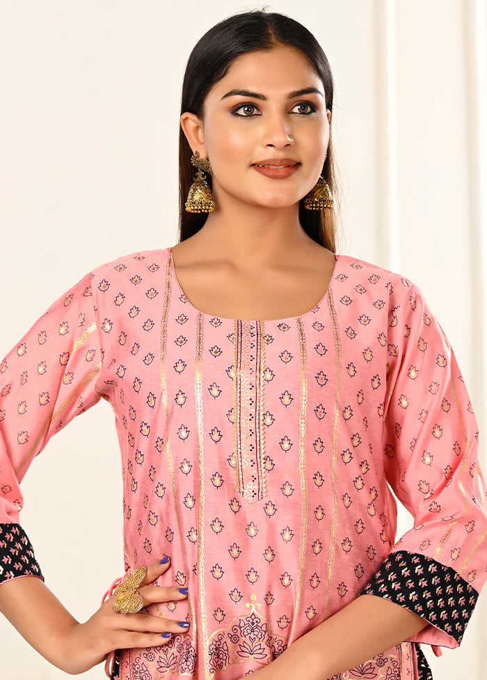 Pink Readymade Cotton Kurti