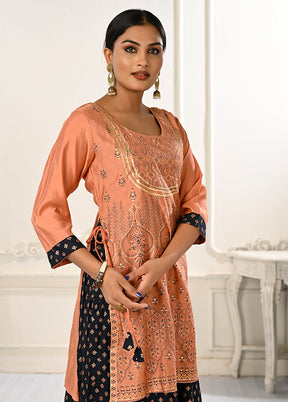 Peach Readymade Cotton Kurti