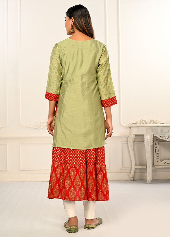 Light Green Readymade Cotton Kurti