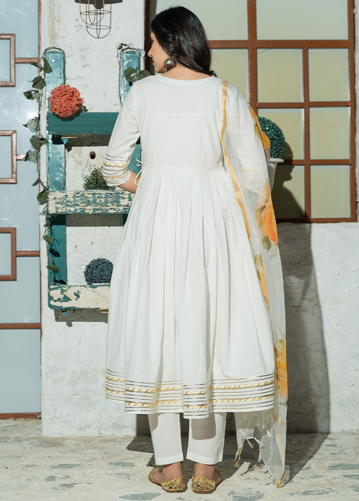 3 Pc White Readymade Suit Set