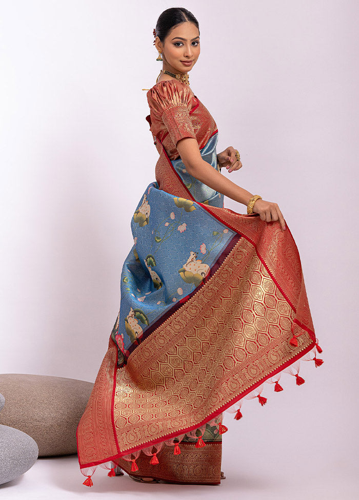 Firoza Dupion Silk Saree With Blouse Piece