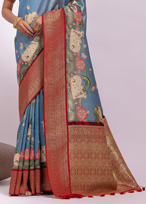 Firoza Dupion Silk Saree With Blouse Piece