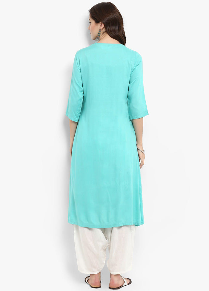 Blue Readymade Silk Kurti