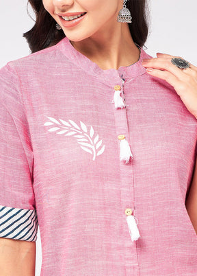 Pink Readymade Cotton Kurti