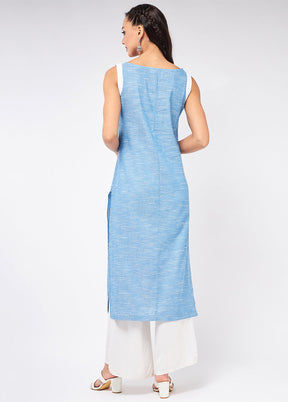 Blue Readymade Cotton Kurti