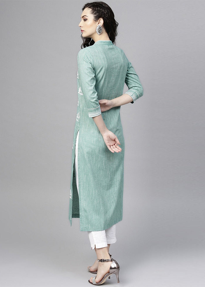 Green Readymade Cotton Kurti