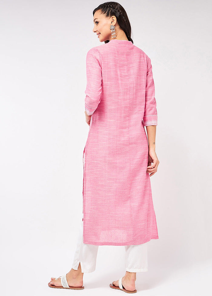 Pink Readymade Cotton Kurti