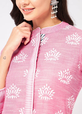 Pink Readymade Cotton Kurti