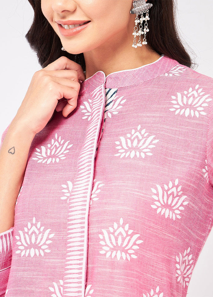 Pink Readymade Cotton Kurti