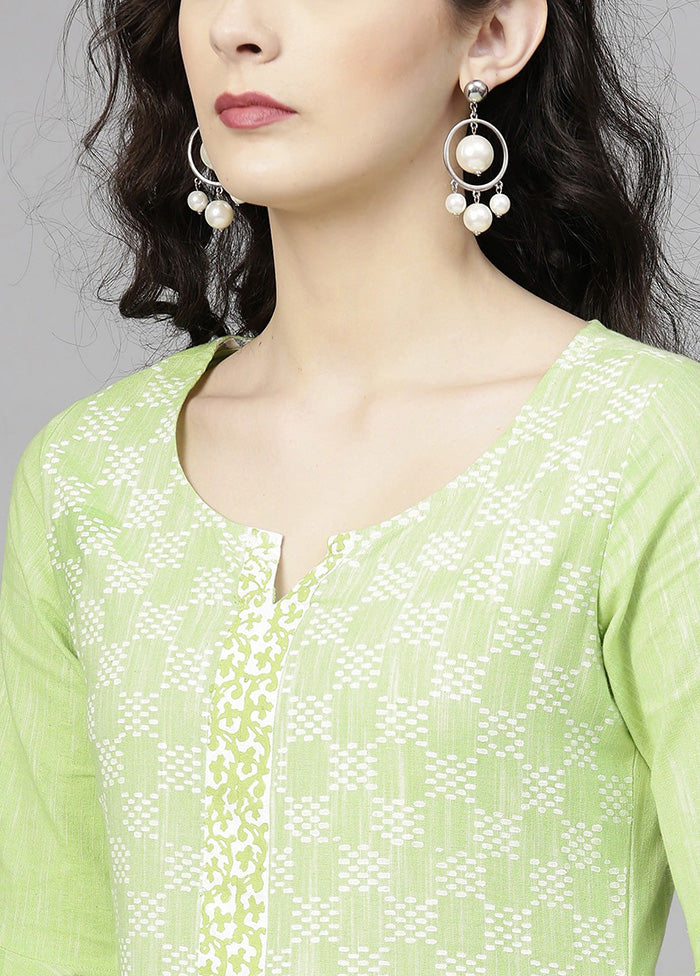 Green Readymade Cotton Kurti