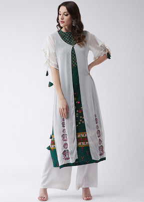 Green Readymade Rayon Kurti