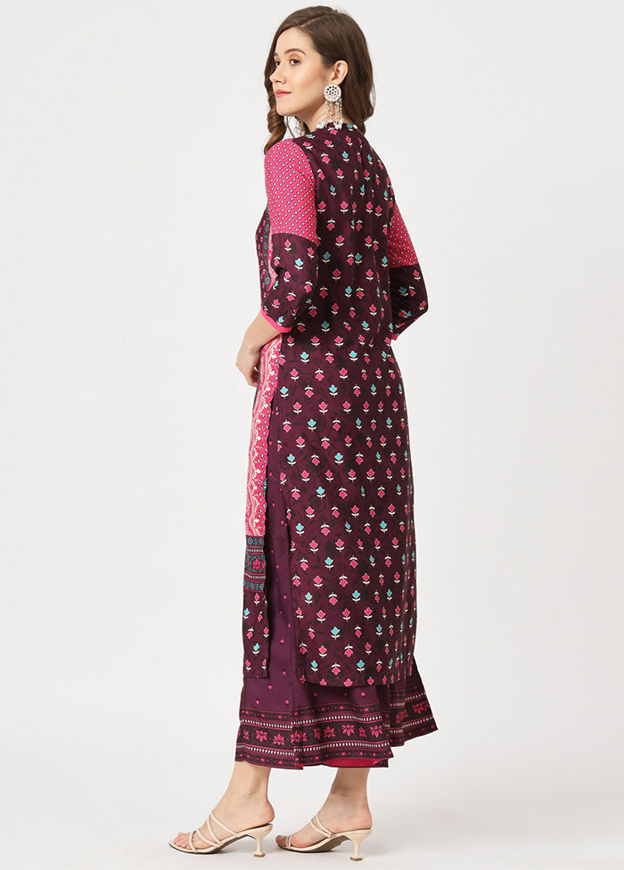 Magenta Readymade Rayon Kurti