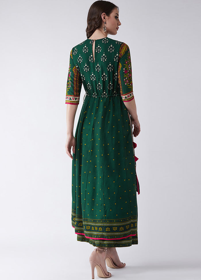 Green Readymade Rayon Kurti