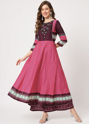 Magenta Readymade Rayon Kurti