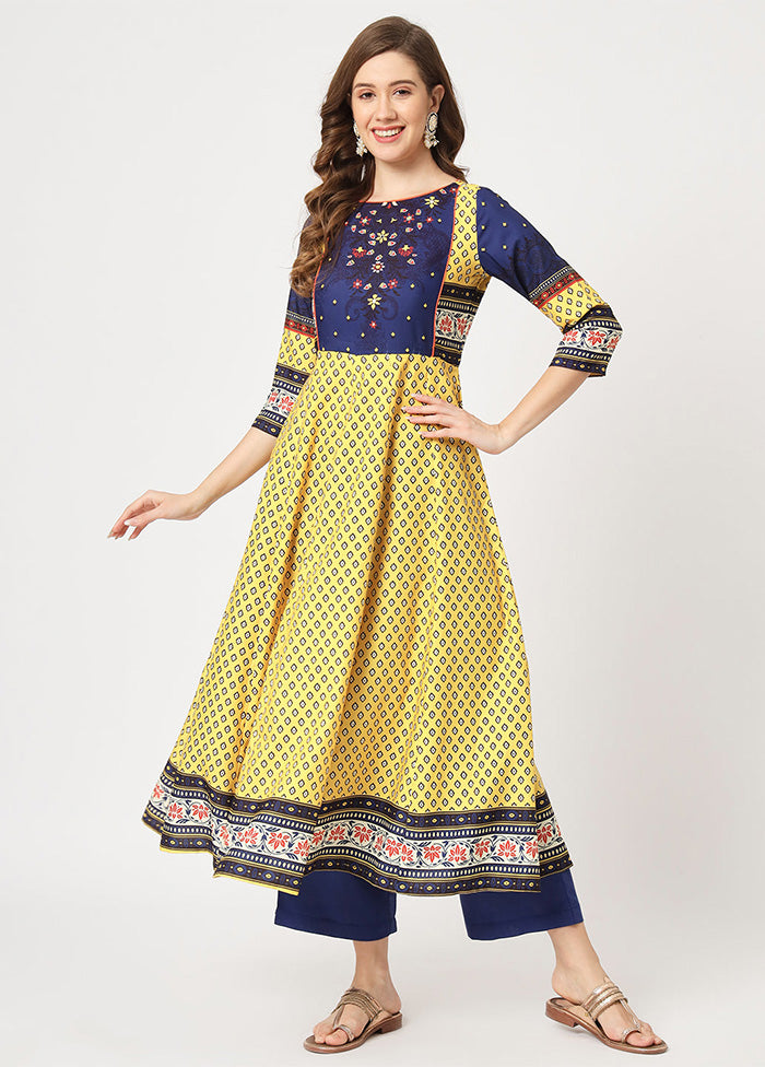 Yellow Readymade Rayon Kurti