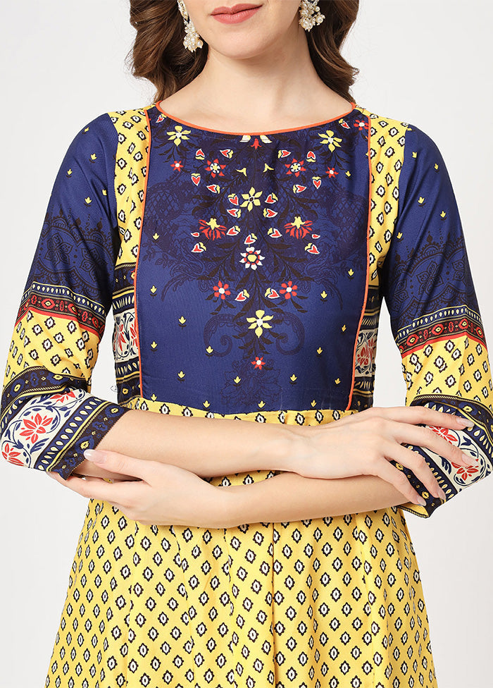 Yellow Readymade Rayon Kurti