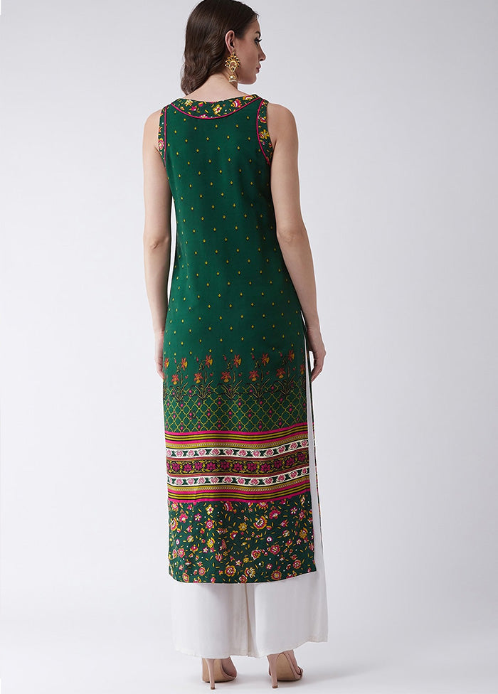 Green Readymade Rayon Kurti