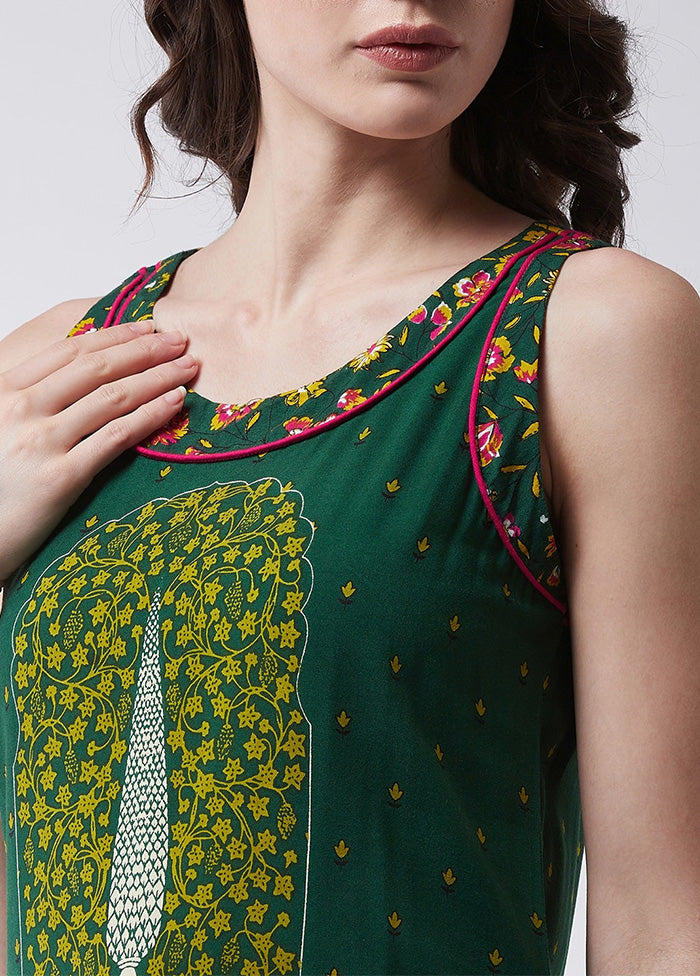 Green Readymade Rayon Kurti