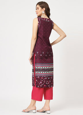 Magenta Readymade Rayon Kurti