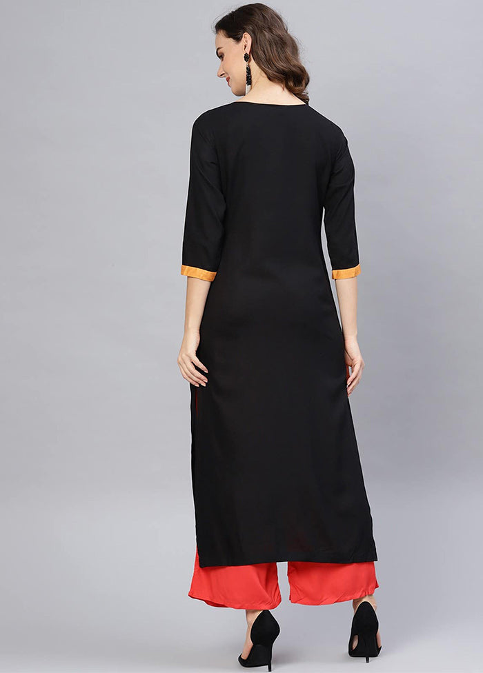 Black Readymade Rayon Kurti