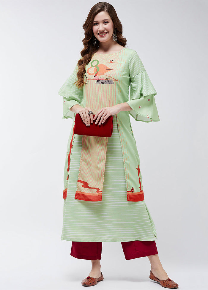 Green Readymade Rayon Kurti