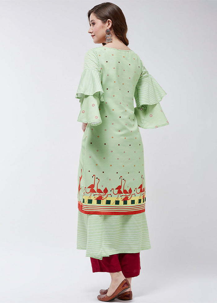 Green Readymade Rayon Kurti