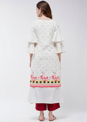 Off White Readymade Rayon Kurti