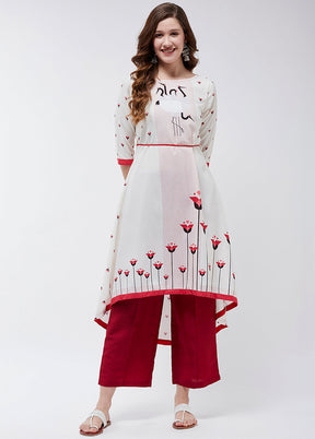 White Readymade Rayon Kurti