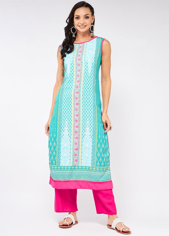 Blue Readymade Rayon Kurti