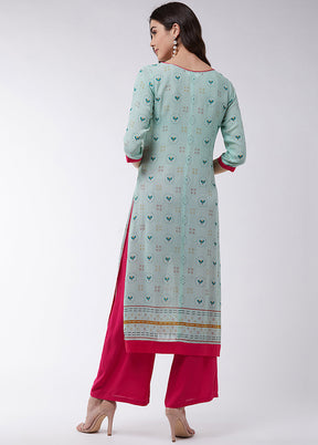 Green Readymade Rayon Kurti