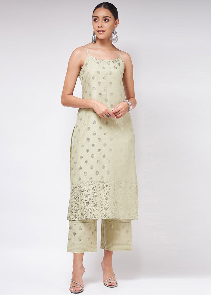 Pista Green Readymade Silk Kurti