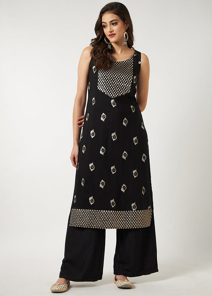 Black Readymade Rayon Kurti