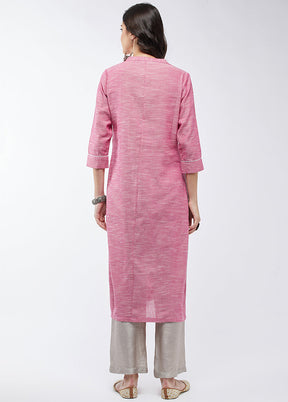 Pink Readymade Cotton Kurti