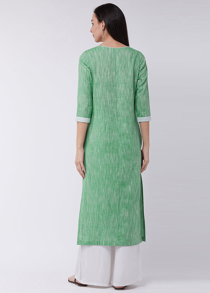 Green Readymade Cotton Kurti