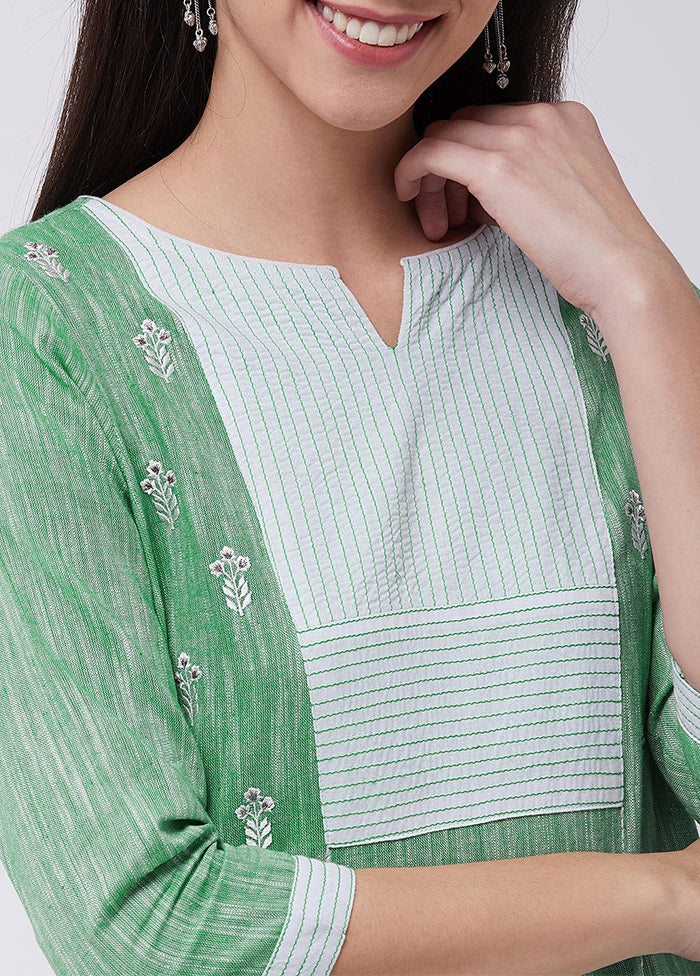 Green Readymade Cotton Kurti