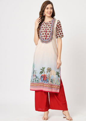 Beige Readymade Viscose Kurti