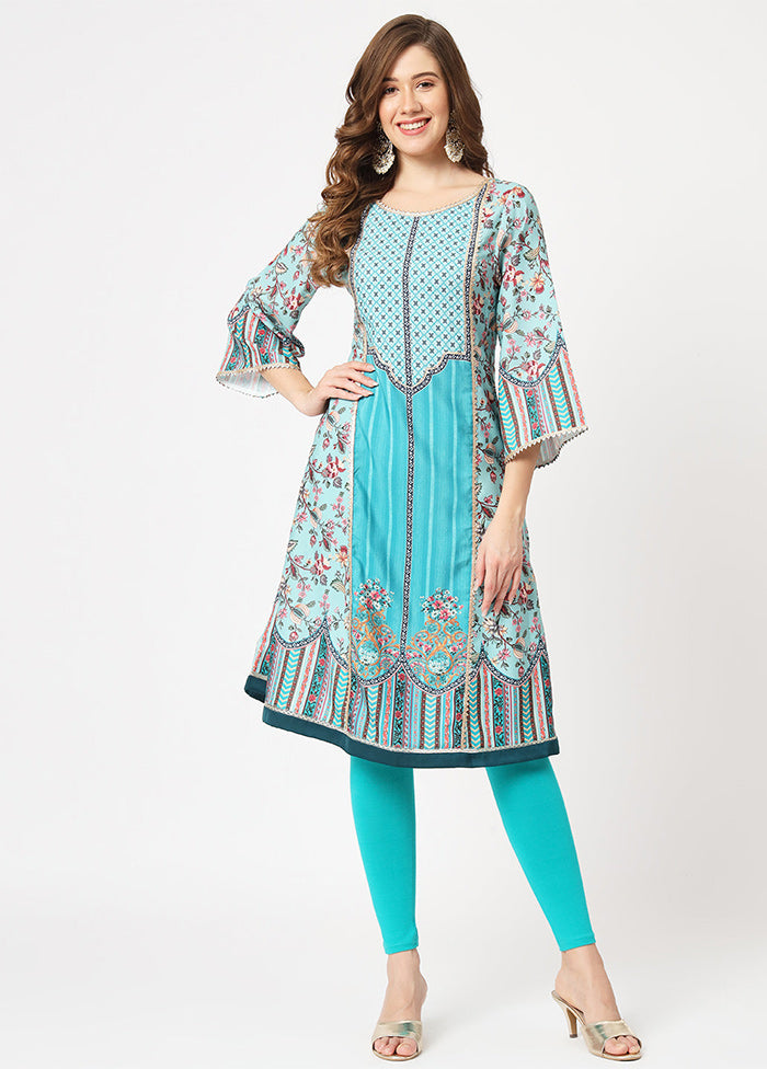 Blue Readymade Viscose Kurti