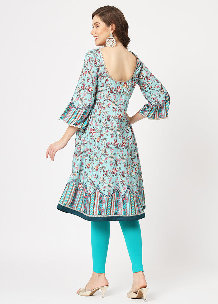 Blue Readymade Viscose Kurti