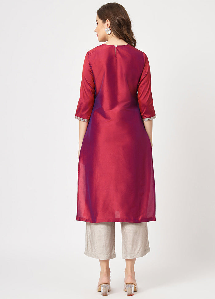 Maroon Readymade Silk Kurti