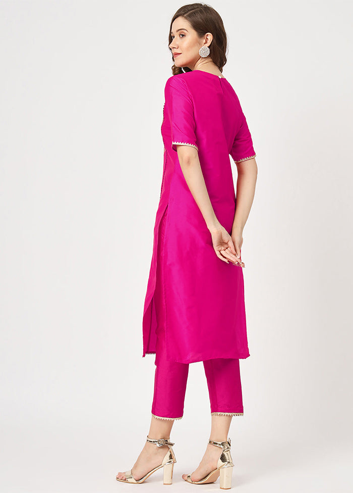 Pink Readymade Silk Kurti