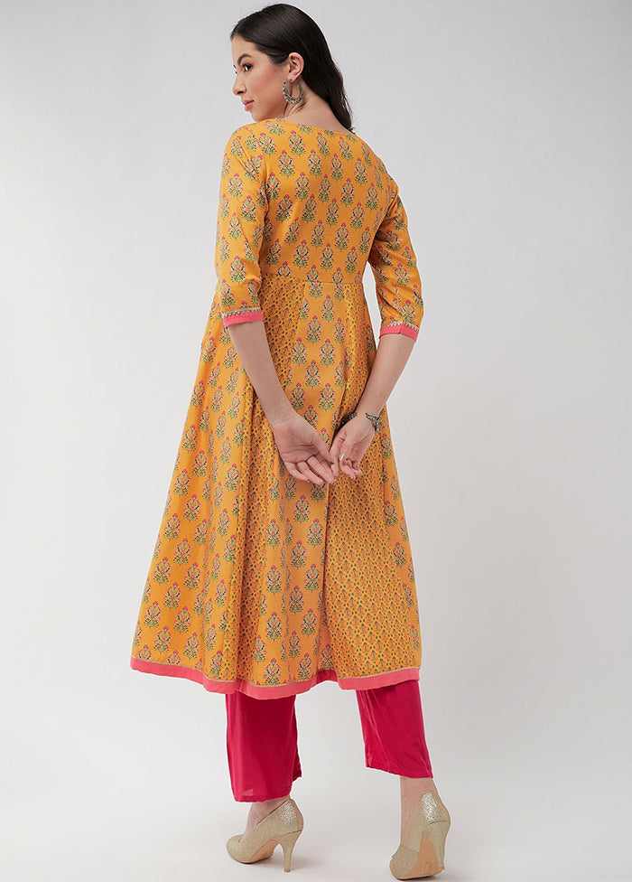 Yellow Readymade Rayon Kurti