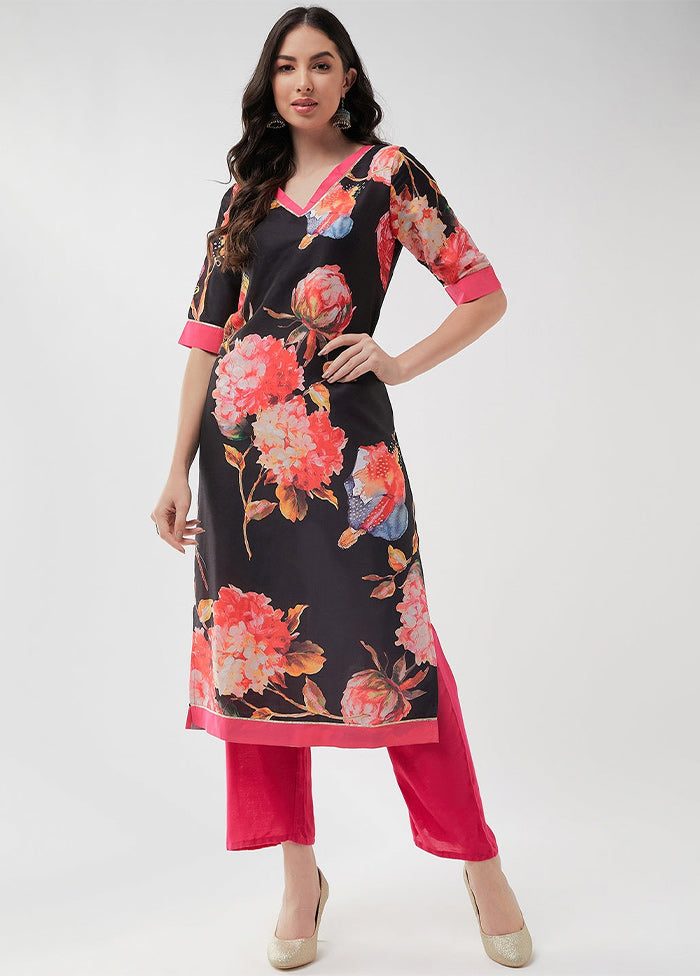 Black Readymade Rayon Kurti