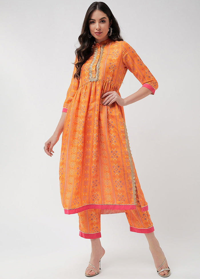 Orange Readymade Rayon Kurti