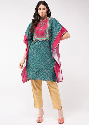 Green Readymade Rayon Kurti