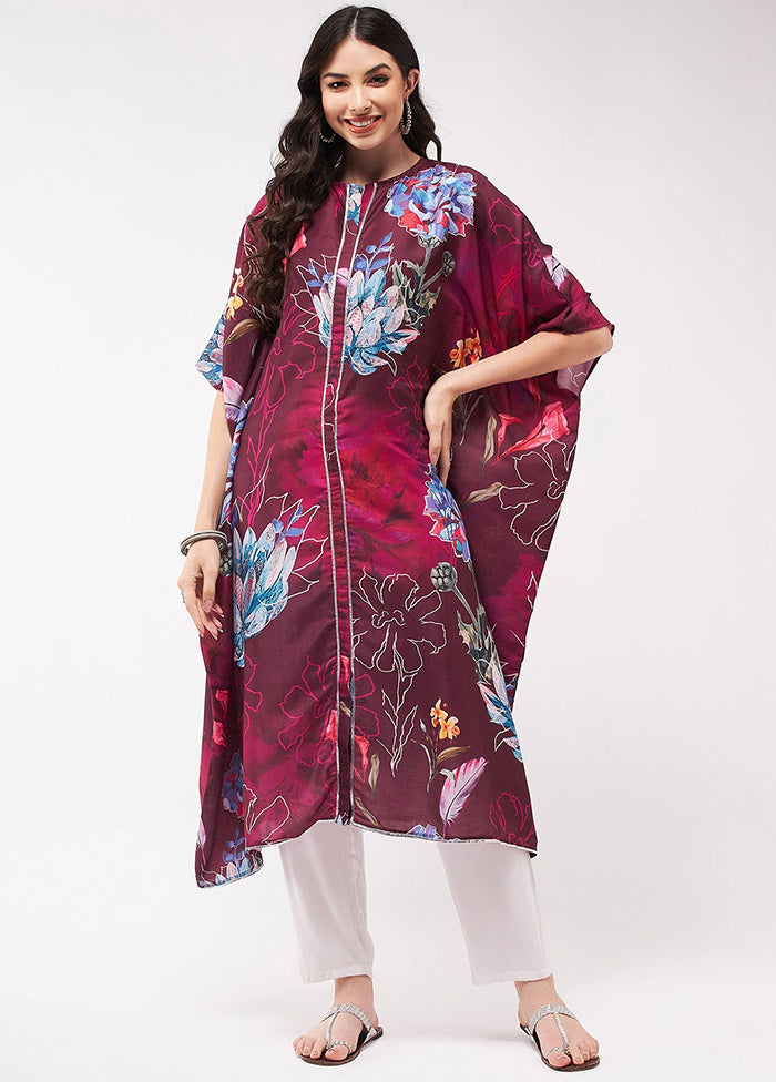 Wine Readymade Rayon Kurti