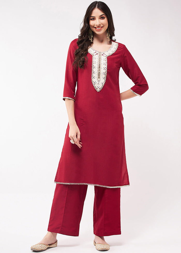 Red Readymade Silk Kurti