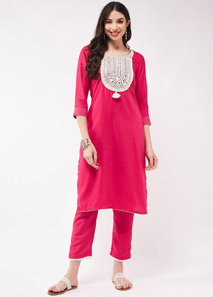 Pink Readymade Silk Kurti